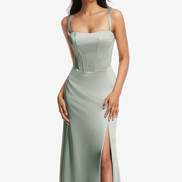 After Six 6874.....Lace Up Tie-Back Corset Maxi Dress....Willow...Sz 2 - Picture 1 of 7